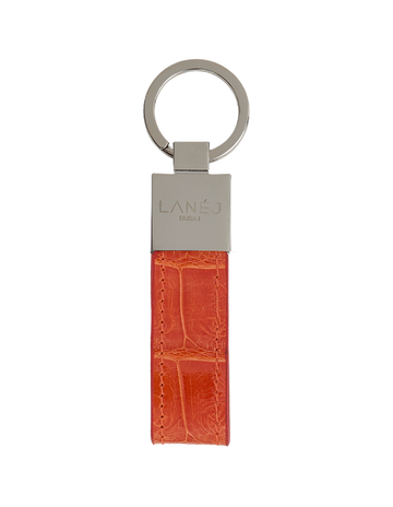 Orange Field Crocodile Signature Keychain