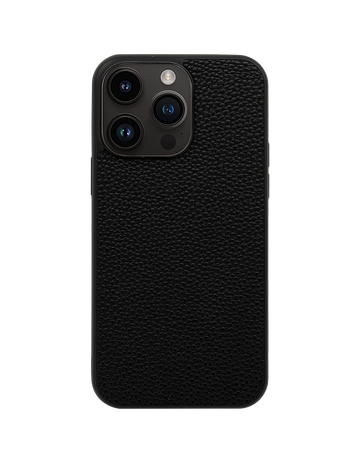 Signature Pebbled Leather iPhone Case with Black Border