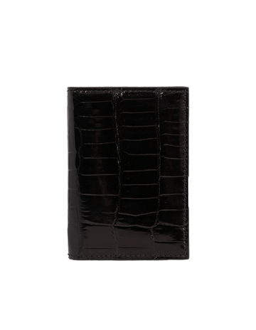 Black Crocodile Bi-Fold Holder