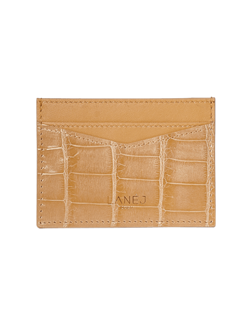 Creme Crocodile Signature Card Holder