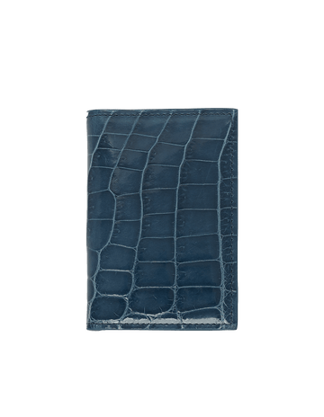 Insignia Blue Crocodile Bi-Fold Card Holder