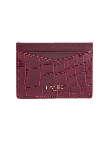 Maroon Crocodile Signature Card Holder