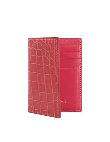 Raspberry Crocodile Bi-Fold Holder