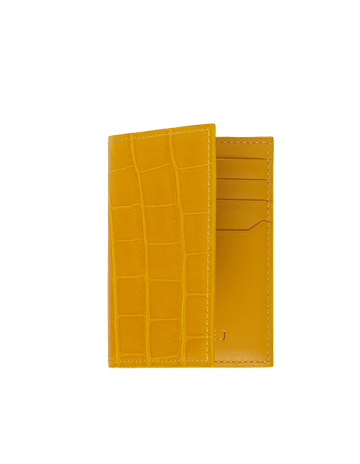Tuscany Yellow Crocodile Bi-Fold Card Holder