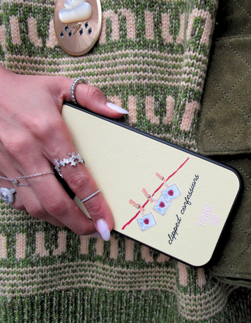 Signature Saffiano Leather iPhone case with Black Border
