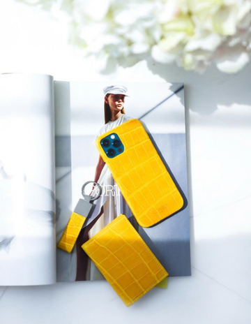 Tuscany Yellow Crocodile Bi-Fold Card Holder