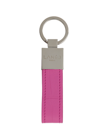 Bubble Gum Matte Crocodile Signature Keychain