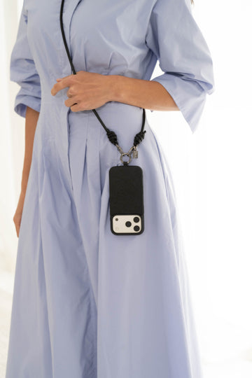 Black Leather Phone Strap