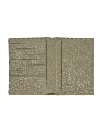 ⁠Khaki Pebbled Vegan Leather Passport Cover