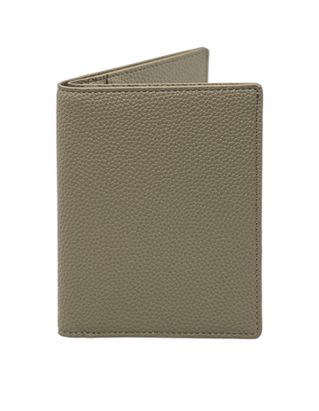 ⁠Khaki Pebbled Vegan Leather Passport Cover