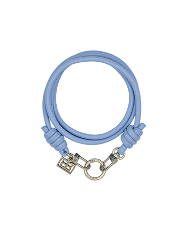 Hydrangea Blue Leather Phone Strap