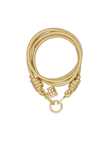 Gold Leather Phone Strap
