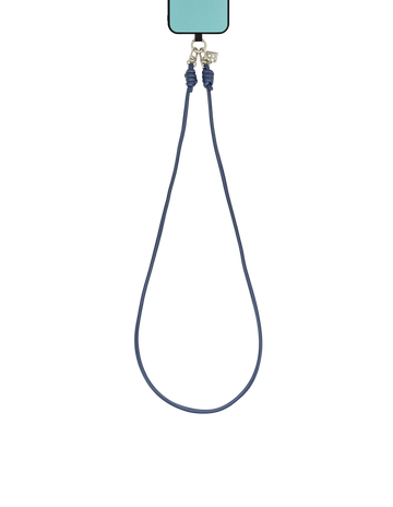 Navy Leather Phone Strap