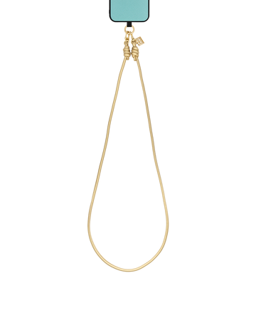 Gold Leather Phone Strap