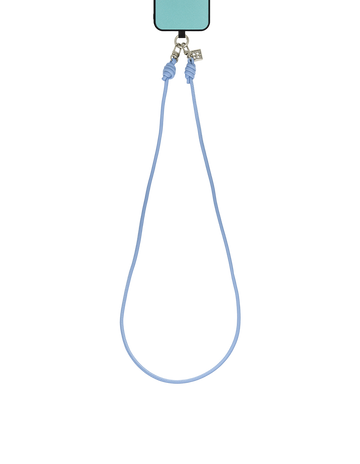 Hydrangea Blue Leather Phone Strap