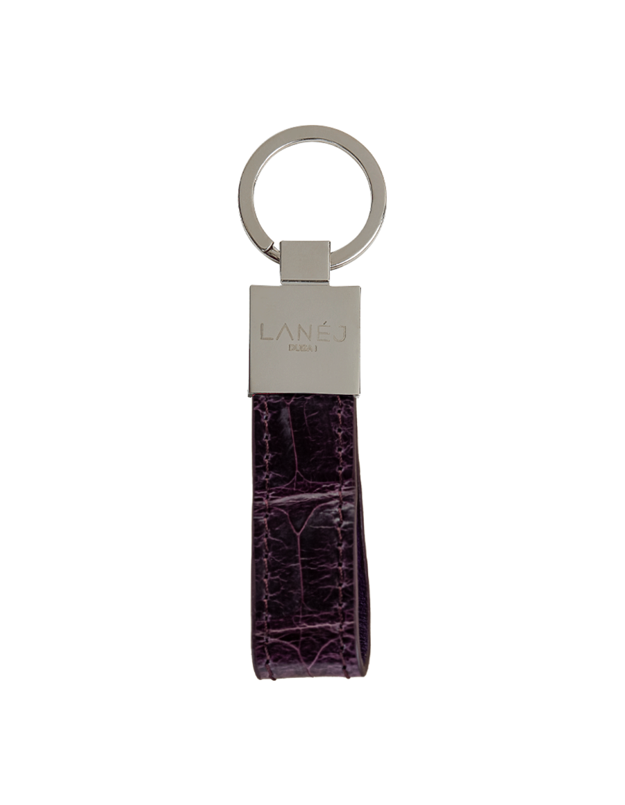 Mulberry Purple Crocodile Signature Keychain