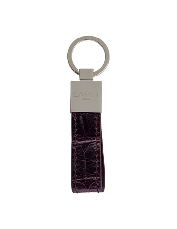 Mulberry Purple Crocodile Signature Keychain
