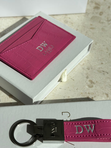 Bubble Gum Matte Crocodile Signature Keychain