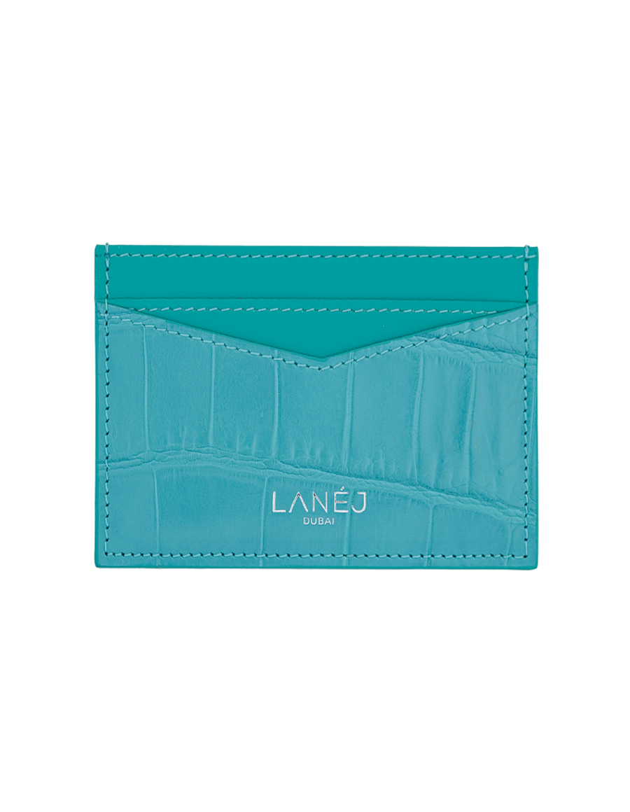 Blue Céleste Matte Signature Card Holder