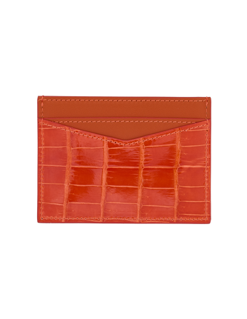 Orange Field Crocodile Signature Card Holder