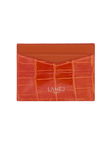 Orange Field Crocodile Signature Card Holder