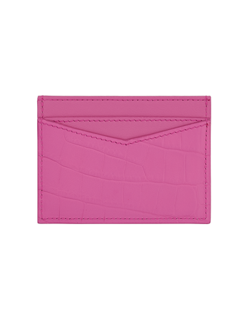 Bubble Gum Matte Crocodile Signature Card Holder