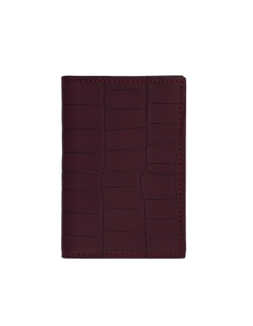 Bordeaux Matte Crocodile Bi-Fold Card holder