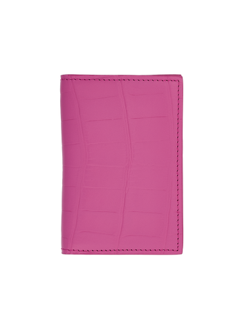 Bubble Gum Matte Crocodile Bi-Fold Card Holder