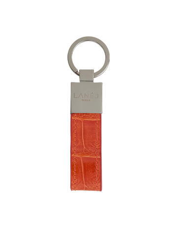 Orange Field Crocodile Signature Keychain