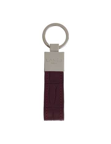 Bordeaux Matte Crocodile Signature Keychain