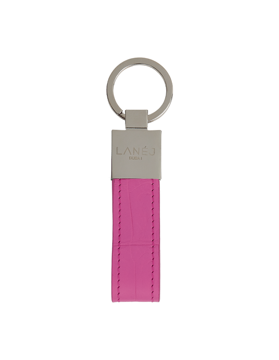 Bubble Gum Matte Crocodile Signature Keychain