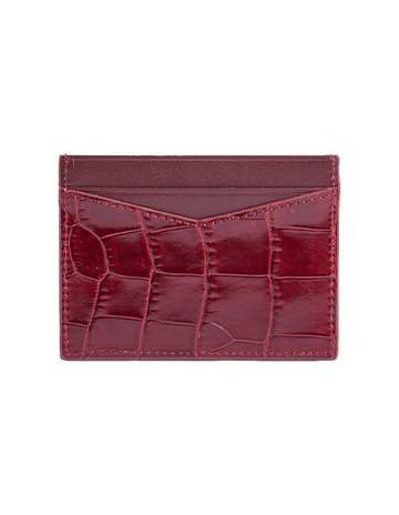 Maroon Crocodile Signature Card Holder