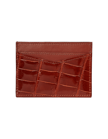 Burgundy Crocodile Signature Card Holder