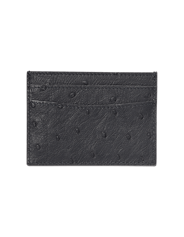 Charcoal Ostrich Signature Card Holder