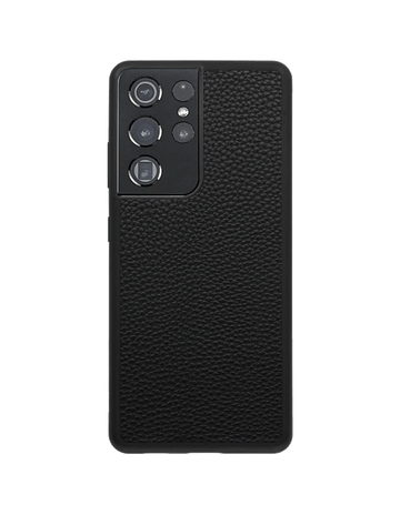 Signature Pebbled Leather Samsung Case with Black Border