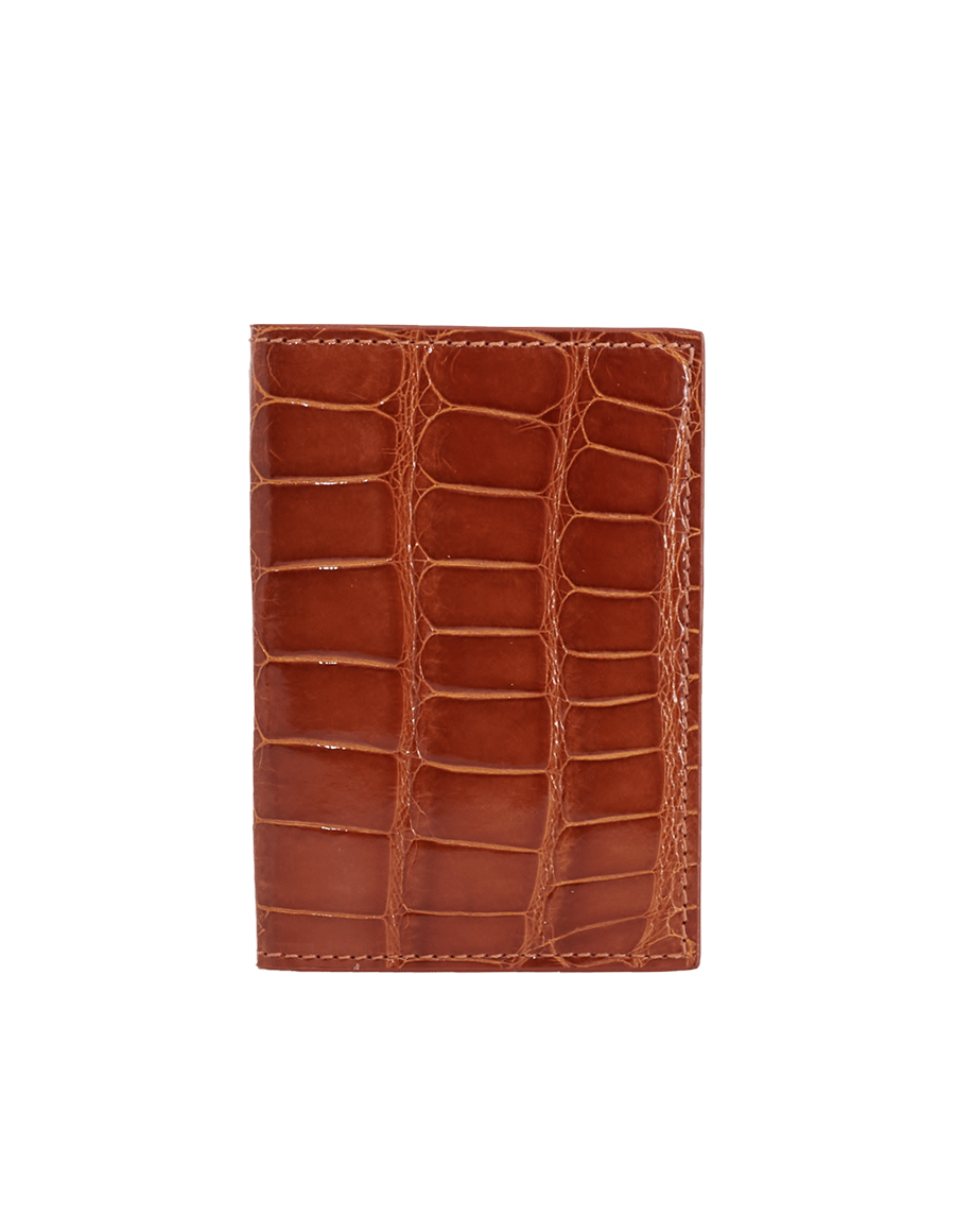 Cinnamon Brown Crocodile BiFold Holder