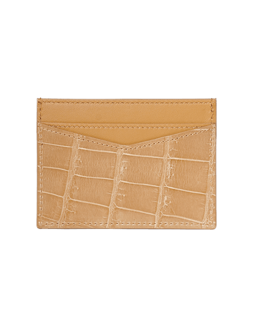 Creme Crocodile Signature Card Holder