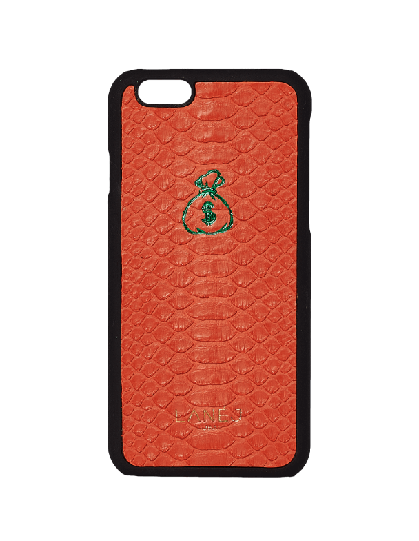 Orange Python iPhone 6 With Money Bag Emoji