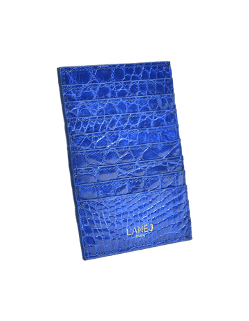 Midnight Blue Crocodile Grande Card Holder