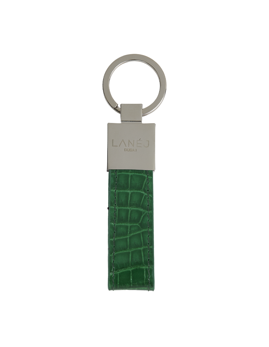 Emerald Green Crocodile Signature Keychain