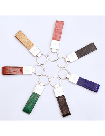 Creme Crocodile Signature Keychain