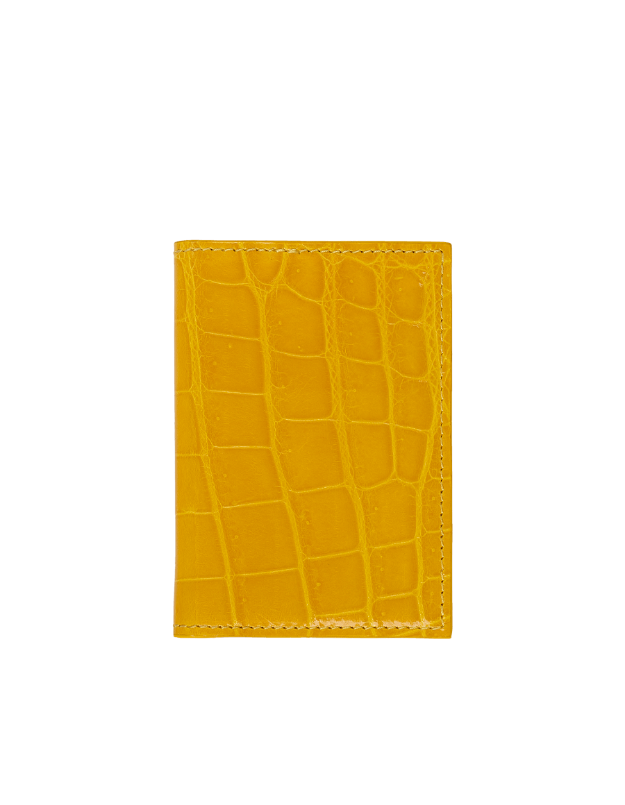 Tuscany Yellow Crocodile Bi-Fold Card Holder